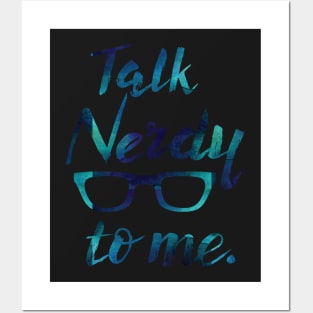 Talk nerdy to me - nerds bookworm glasses men Posters and Art